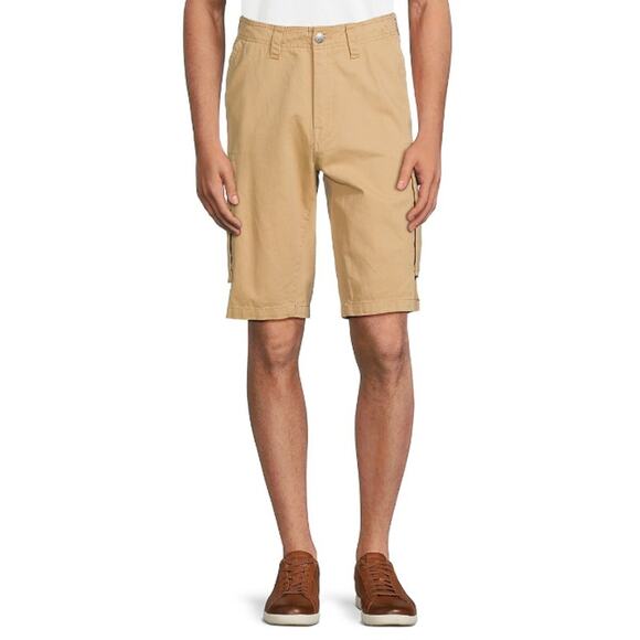 True Religion Tan Taupe Denim Cotton Utility Outdoor Cargo Shorts 31 - Picture 1 of 14